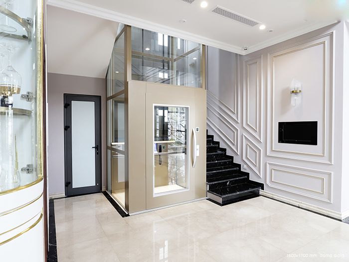 Nhà phố mặt tiền nhỏ có nên lắp thang máy 5 tầng? Giải pháp tiết kiệm diện tích